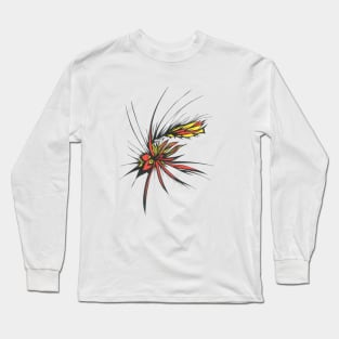 118 Unique Orange Yellow Black White Colorful Abstract Art Long Sleeve T-Shirt